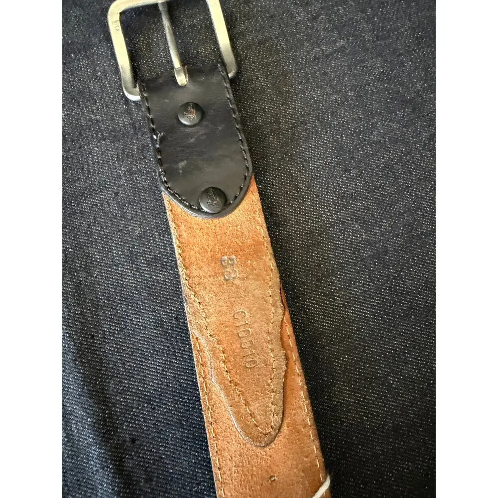 Vintage heavy duty, Justin leather barbed wire belt size 38 fits 36- 40